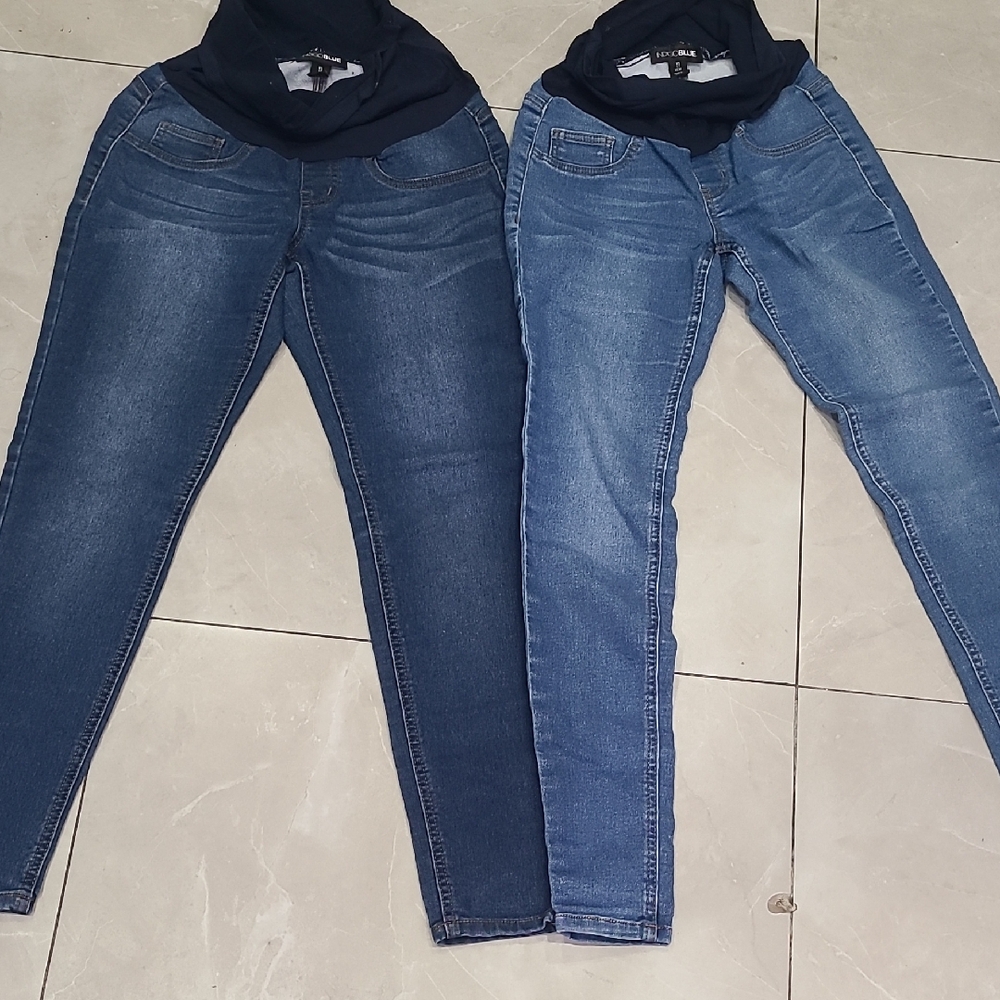 Indigo Blue Bundle Women's Skinny Jeans - Dark and Light Wash